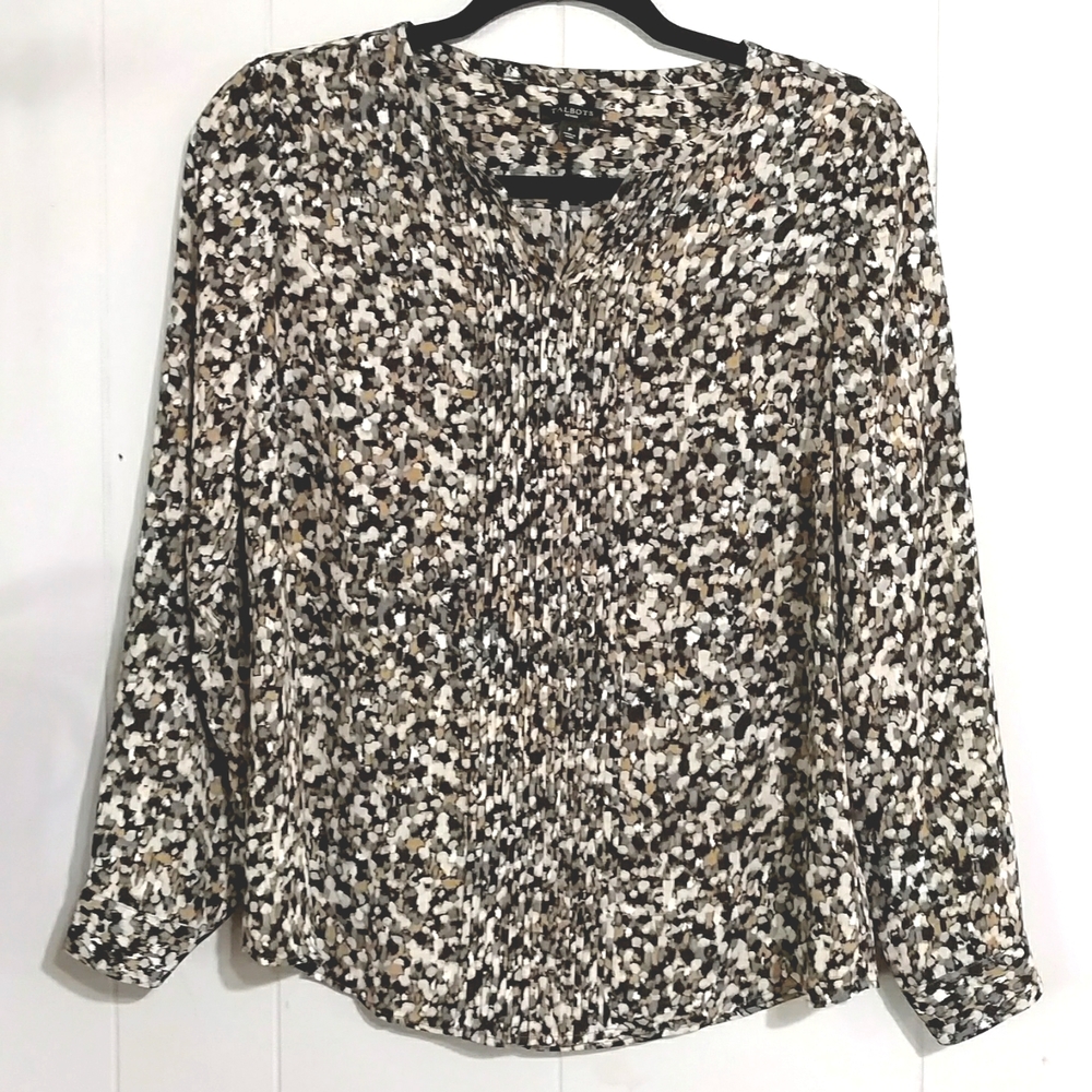 Talbot's Petite Blouse with Pleated Detail